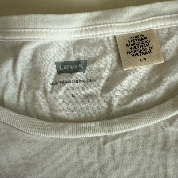 LEVI STRAUSS Vintage Original White Crewneck T-Shirt Large - Picture 6 of 7